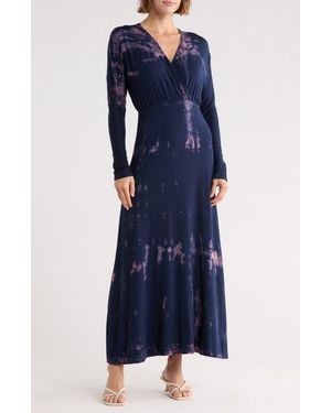 Go Couture Long Sleeve Maxi Dress - Blue