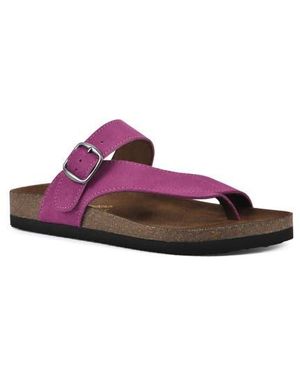 White Mountain Carly Leather Footbed Sandal - Purple