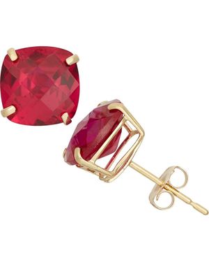 FZN 10K Solitaire Stud Earrings - Red