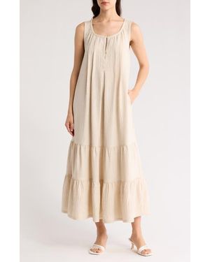 Max Studio Sleeveless Split Maxi Dress - Natural