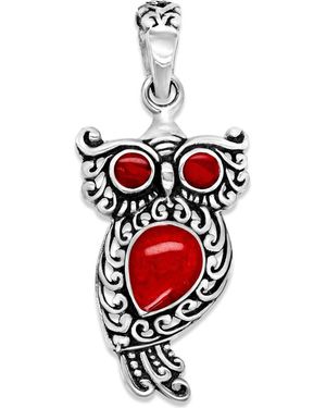 Samuel B. Sterling Owl Pendant - Red