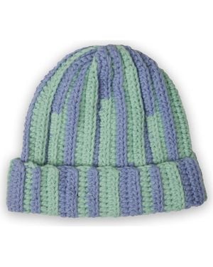 Saachi Two-Tone Slouchy Beanie - Blue