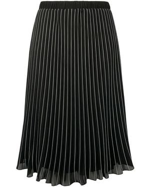Wdny Tipped Pleated Pull-On Skirt - Black