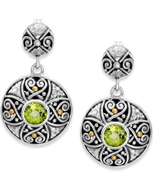Samuel B. Sterling & 18K Semiprecious Stone Round Drop Earrings - Green