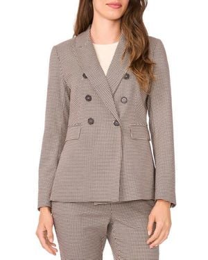 Halogen® Double Breasted Houndstooth Blazer - Gray