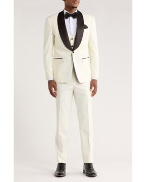 ZEGARIE Ivory Shawl Collar 3-Piece Tuxedo - Natural
