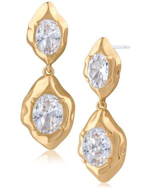 Jardin Abstract Crystal Drop Earrings - Metallic