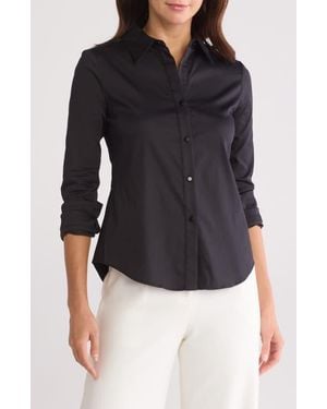 Twp Kennedy Cotton Blend Button-Up Shirt - Black