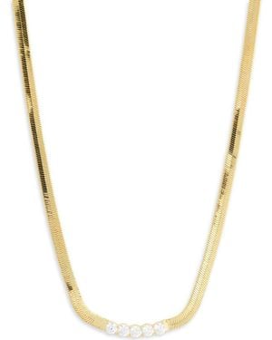 Nordstrom Rack Demi Fine Cubic Zirconia Snake Chain Necklace - Metallic