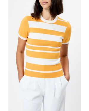French Connection Maxime Stripe Short Sleeve Top - Orange