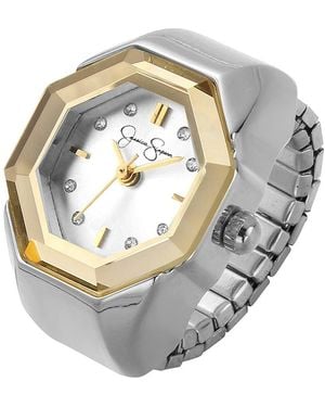 Jessica Simpson Silvertone Ring Watch, 22Mm - Metallic