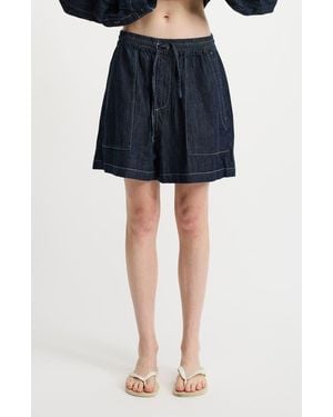 Denimist Relaxed Denim Utility Shorts - Blue