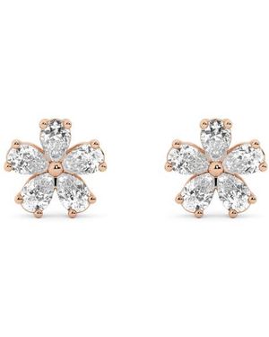 Everyday By HauteCarat Lab Grown Diamond Flower Stud Earrings - Multicolor