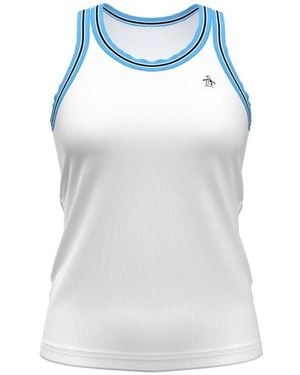 Original Penguin Contrast Rib Racerback Tank - Blue