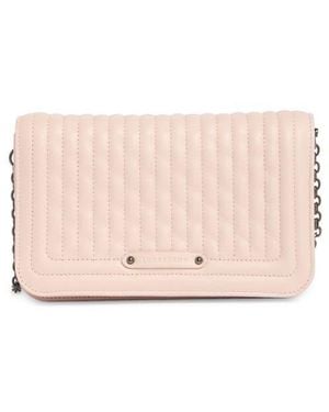 Longchamp Quilted Leather Wallet On A Chain - Pink