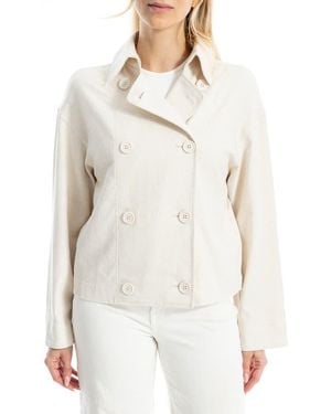 Max Studio Double Breasted Twill Jacket - White