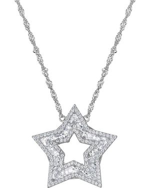 FZN Star Cubic Zirconia Pendant Necklace - Metallic