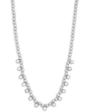 Nordstrom Rack Ball Chain Bezel Drop Necklace - White
