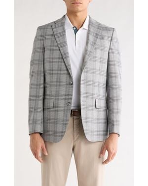 Original Penguin Plaid Notch Lapel Sport Coat - Gray