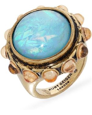 Kurt Geiger Round Cocktail Ring - Blue