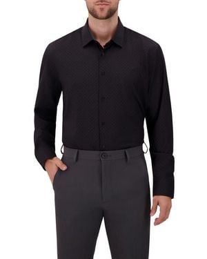 Report Collection Slim Fit 4-Way Stretch Button Up Shirt - Black