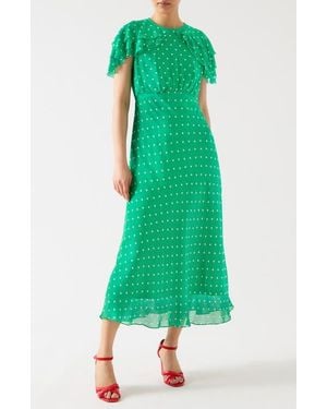 LK Bennett Ellen Polka Dot Maxi Dress - Green