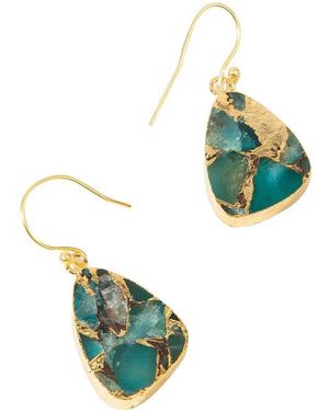 Saachi Mojave Apatite Teardrop Earrings - Green