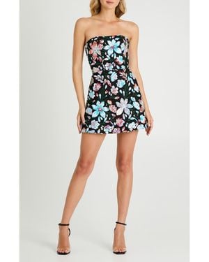 HELSI Linda Floral Sequin Strapless Minidress - Blue