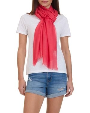 Bruno Magli Solid Fringe Scarf - Red