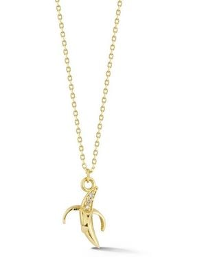 Ember Fine Jewelry 14K Diamond Banana Pendant Necklace - Metallic