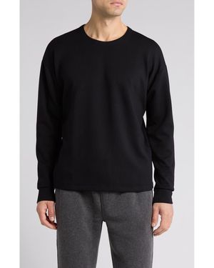 90 Degrees Scuba Knit Oasis Long Sleeve T-Shirt - Black