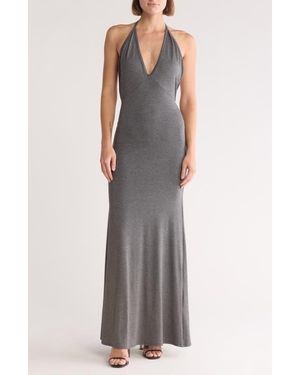 Go Couture Plunge Neck Maxi Dress - Multicolor