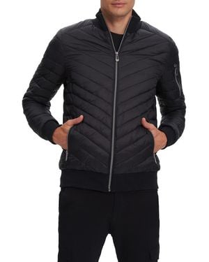 Noize Alec Chevron Quilted Puffer Jacket - Black