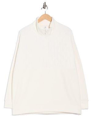 90 Degrees Silicon Fleece Half Zip Pullover - White