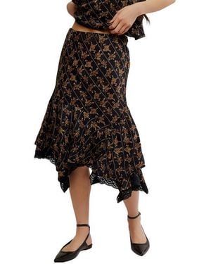 Free People Bali Sweet Escape Asymmetric Hem Skirt - Black