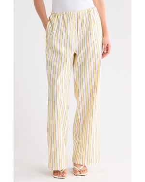 GOOD AMERICAN Poplin Pull-On Pants - Natural