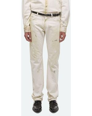 Helmut Lang Painted Organic Cotton Five-Pocket Pants - Natural