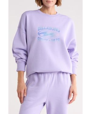 Billabong Surfside Oversized Graphic Sweatshirt - Purple