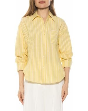 Alexia Admor Tammi Oversize Button-Up Shirt - Yellow