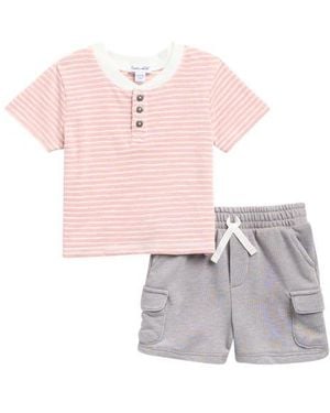 Splendid Desert Stripe Polo & Cargo Shorts - Pink