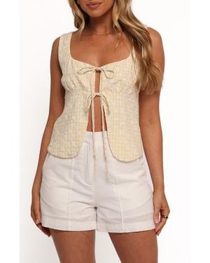 Petal & Pup Capra Floral Gingham Tie Front Tank - Multicolor