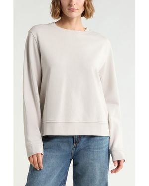 Vince Crewneck Cotton Sweatshirt - White