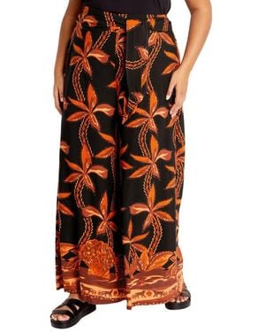 City Chic Treasure Wide Leg Pants - Orange