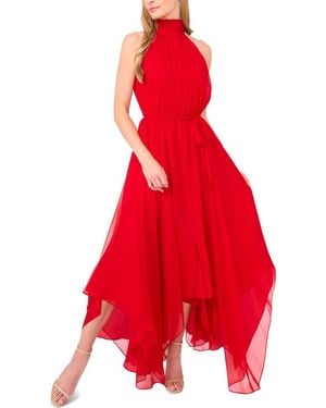Ted Baker Halter Neck Handkerchief Hem Midi Dress - Red