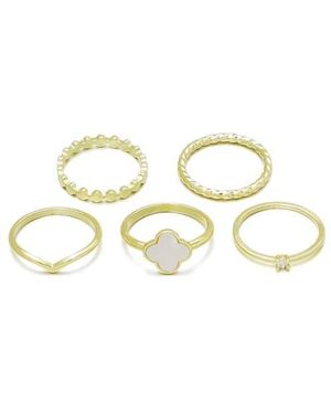 Adornia 5-Pack Rings - Metallic