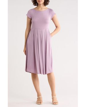 WEST K Ei Cap Sleeve Knit Midi Dress - Purple