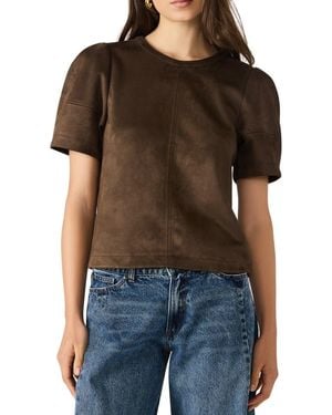 Steve Madden Faux Suede T-Shirt - Black