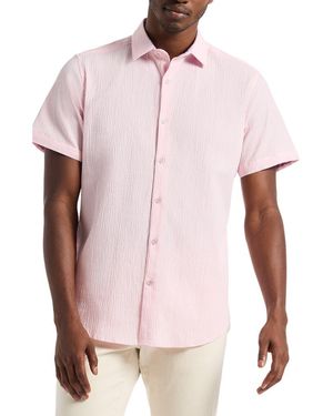 Robert Graham Piers Short Sleeve Seersucker Shirt - Pink