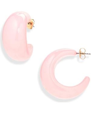 Leith Puffy Resin Hoop Earrings - Pink