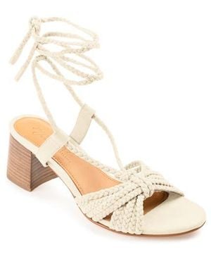 Journee Signature Railee Ankle Tie Sandal - Natural